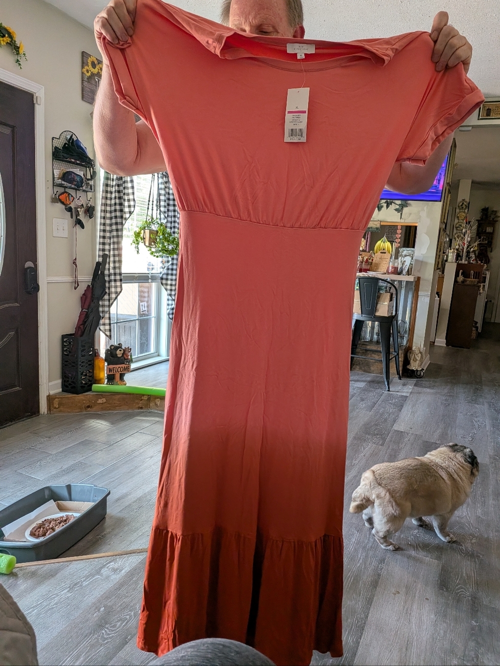 Peach/Burnt Orange Ombre Women’s Maxi Dress by New Directions - Picture 4 of 7